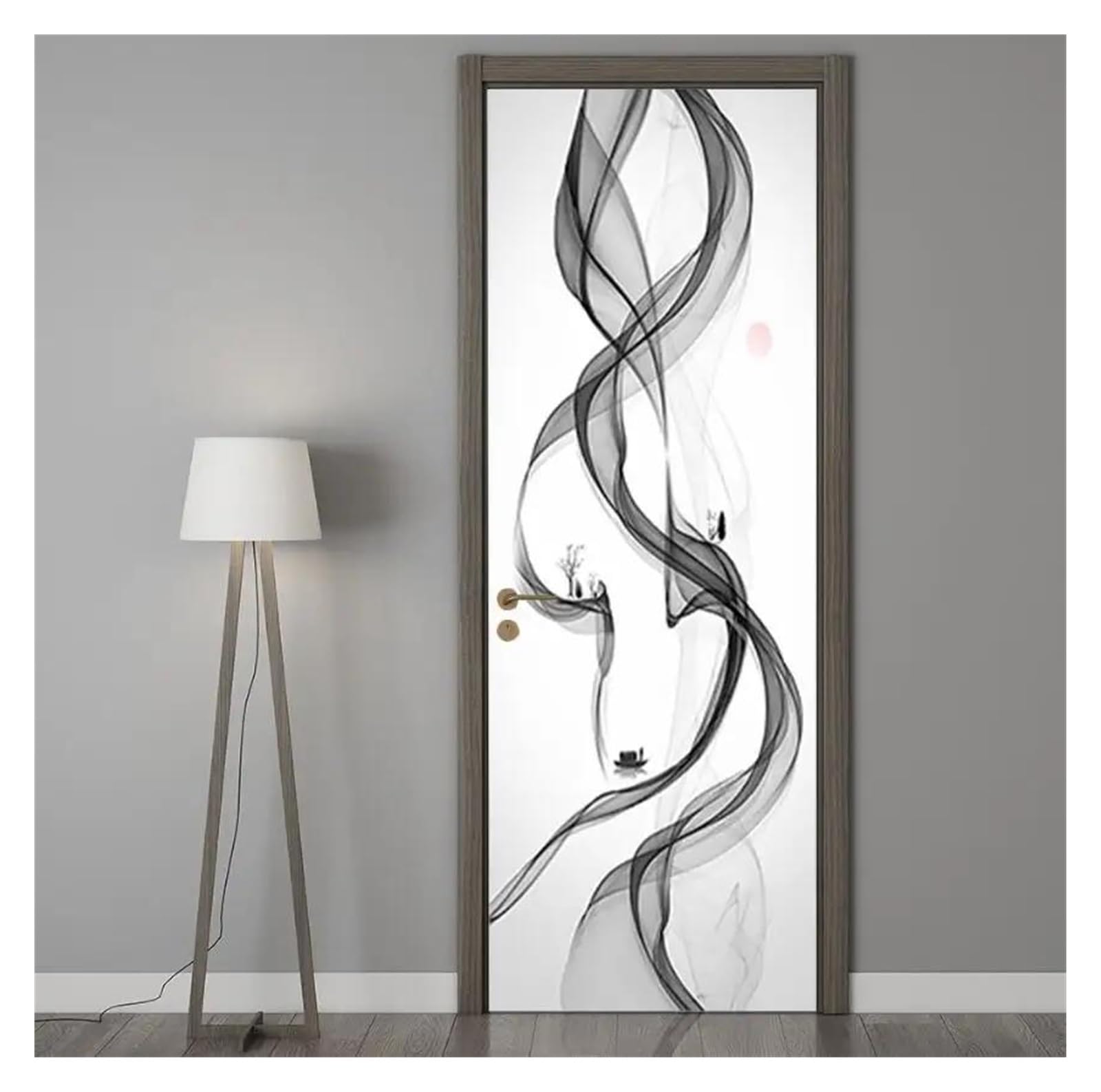 Autocollants de porte d'art moderne pour papier peint de salon et cuisine 90x200cm