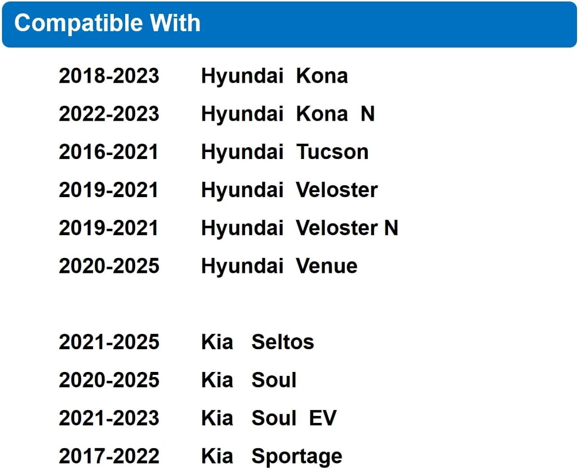 JOGOAUTO H12160 Cabin Air Filter for 2018-2023 Hyundai Kona,2016-2021 Tucson,2019-2021 Veloster,2020-2025 Venue,2021-2025 Kia Seltos,2020-2025 Soul,2017-2022 Sportage