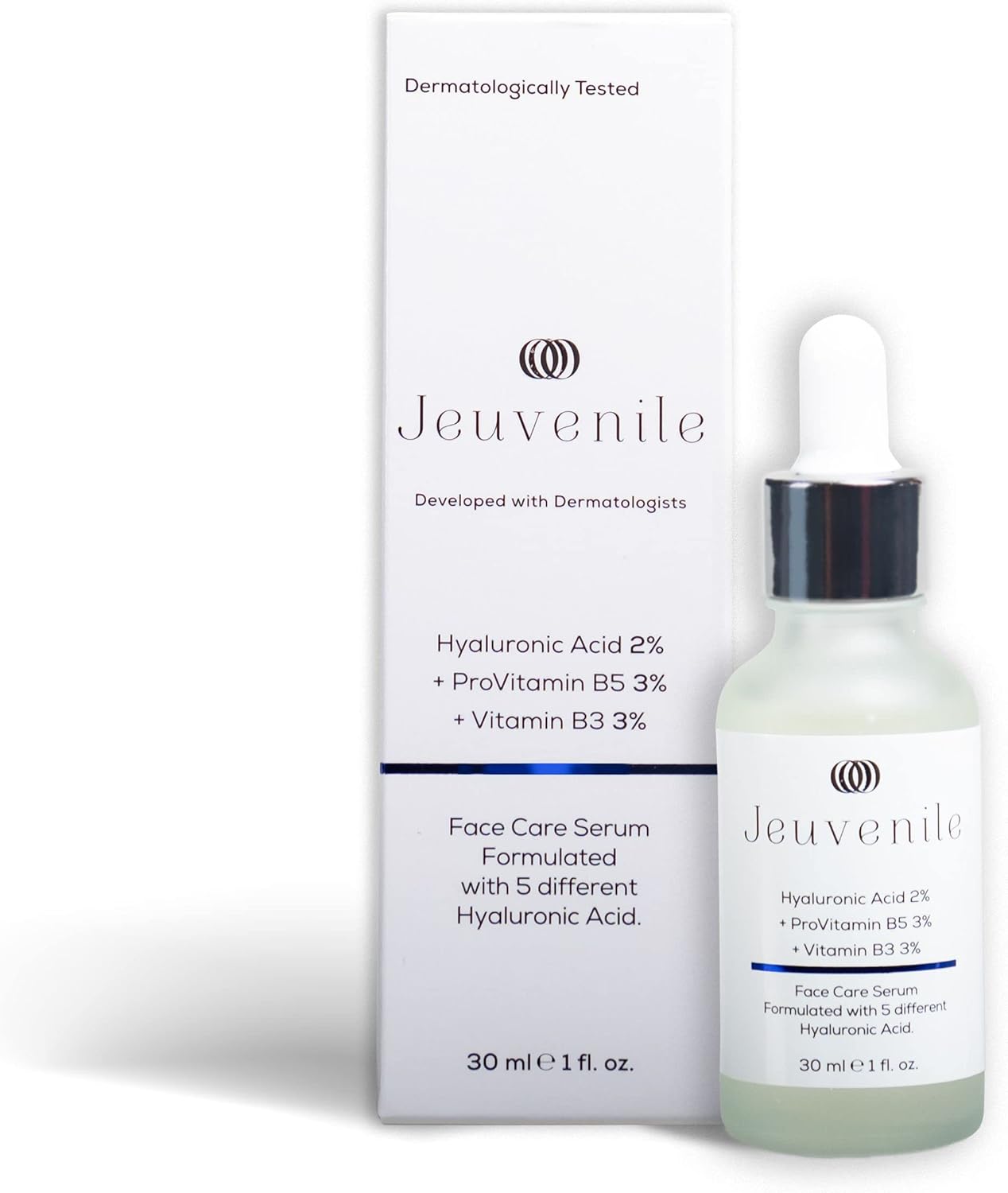 Jeuvenile 2% Hyaluronic Acid Face Serum – Anti-Wrinkle Skin Care with 3% ProVitamin B5 and 3% Vitamin B3, Anti-Aging Moisturiser Serum For Women And Men | All Skin Types | 30 Ml.