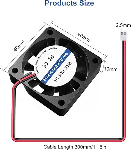 Miniatura 7 de 4 ventiladores de soplador 4010 CC 24 V doble rodamiento de bolas turbina sin escobillas ventiladores de refrigeración turbo de 1575in x 1575in x