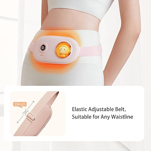 Miniatura 7 de Almohadillas térmicas portátiles, cinturón de calentamiento rápido para el vientre con 3 niveles de calor y 5 modos de masaje, almohadilla térmica