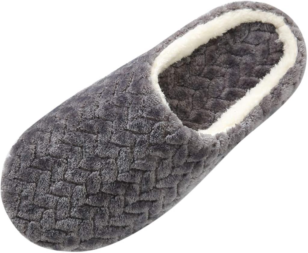 riou Zapatillas de Estar por Casa para Mujer Cálido Forro de Felpa Suave Invierno Zapatilla Pantuflas Antideslizantes para Interiores y Exteriores