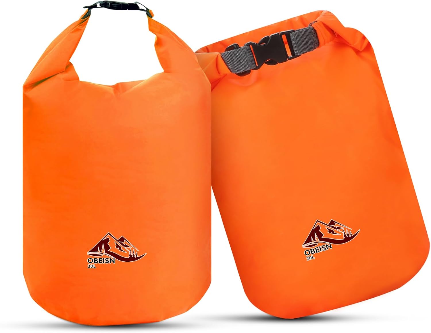 OBEISN 2Pcs 20L Dry Bags Waterproof Set, Lightweight Waterproof Dry Bags, Ultimate Dry Sack, Waterproof Bag, Rucksack Liner, Canoe Sack, Stuff Sacks for Kayaking Rafting Boating Hiking Camping Travel