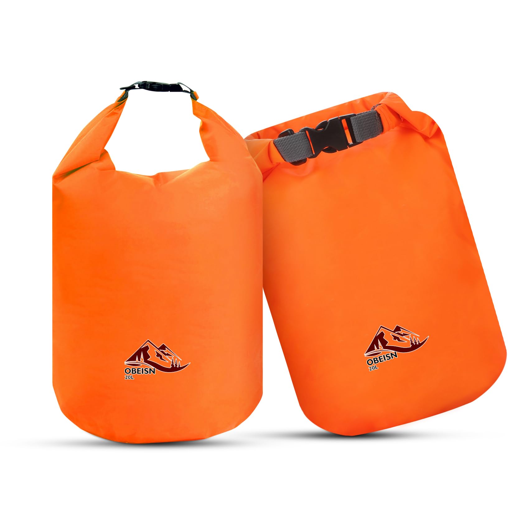 OBEISN 2Pcs 20L Dry Bags Waterproof Set, Lightweight Waterproof Dry Bags, Ultimate Dry Sack, Waterproof Bag, Rucksack Liner, Canoe Sack, Stuff Sacks for Kayaking Rafting Boating Hiking Camping Travel