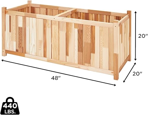 Miniatura 2 de Jumbl Maceta de cedro canadiense | Cama de jardín de madera para cultivar flores, suculentas y otras plantas en casa | Ideal para patio al aire