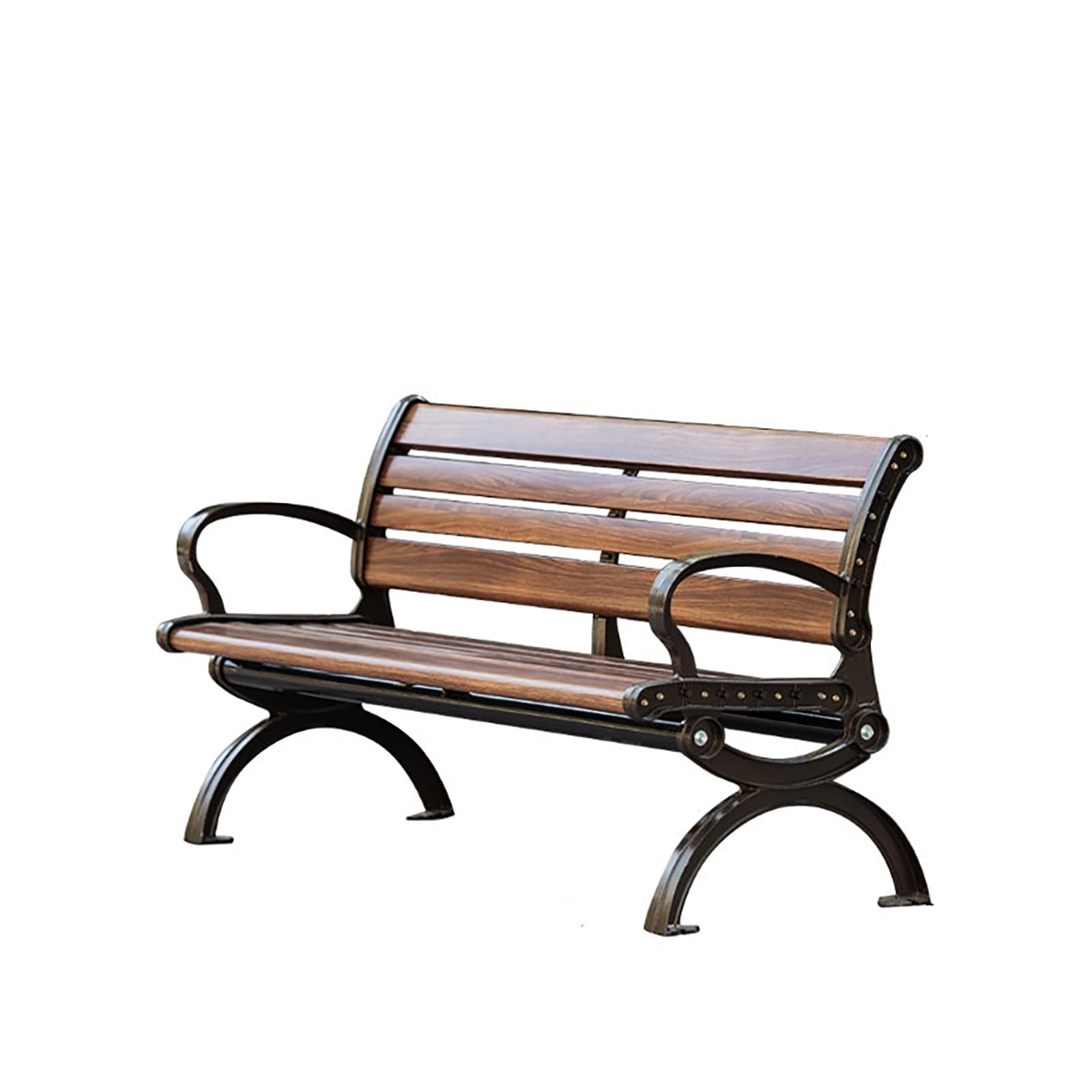 Banco de parque de metal para 2 personas ideal para jardín y porche