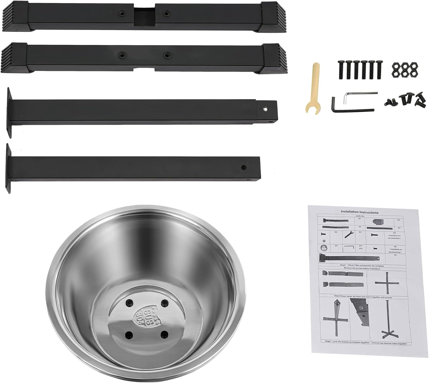 Gym Chalk Holder, Portable Gym Chalk Stand, Freestanding Chalk Holder with Bowl for Gymnastics Weight Lifting Climbing Sports, 21.6" x21.6" x42.3"