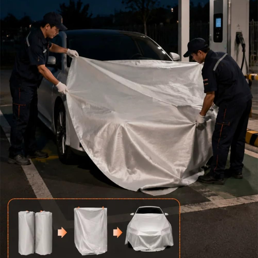 Rygcrud Manta ignífuga de Emergencia para Coche - Resistencia a temperaturas de 932/1112/1832/2192 °F, Mantas ignífugas de Seguridad para vehículos eléctricos, Camiones y Motocicletas(500℃,3x4m)