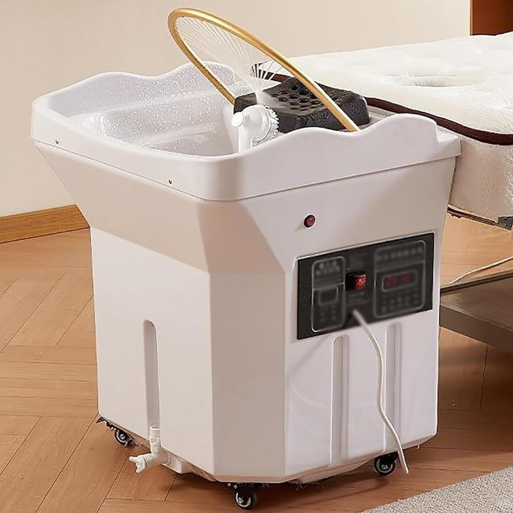 Eiwitany Portable Thermostatic Circulating Head Spa Shampoo Basin, 180° Arc Design Salon Hair Washing Sink for Barbershops & Beauty Spas