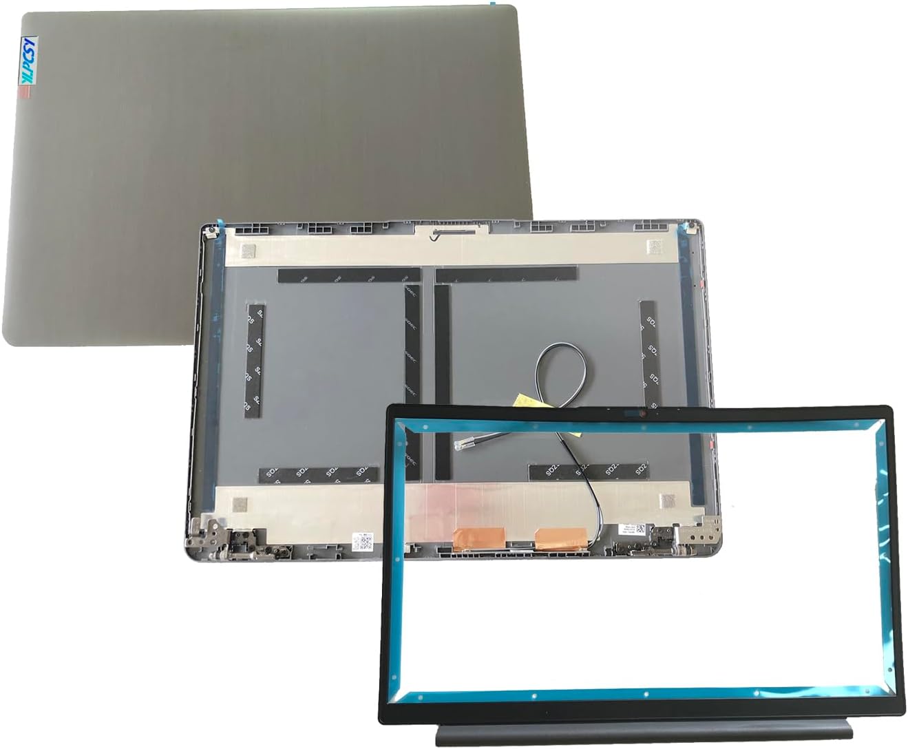5CB1B60414 5H50S29002 5B30S18993 Replacement Laptop LCD Back Cover Top Case Rear Lid with Hinges and Front Bezel Frame for Lenovo ideapad 3-15ITL6 3-15ADA6 3-15ALC6 3 15IAU7 3 15ABA7 Sliver