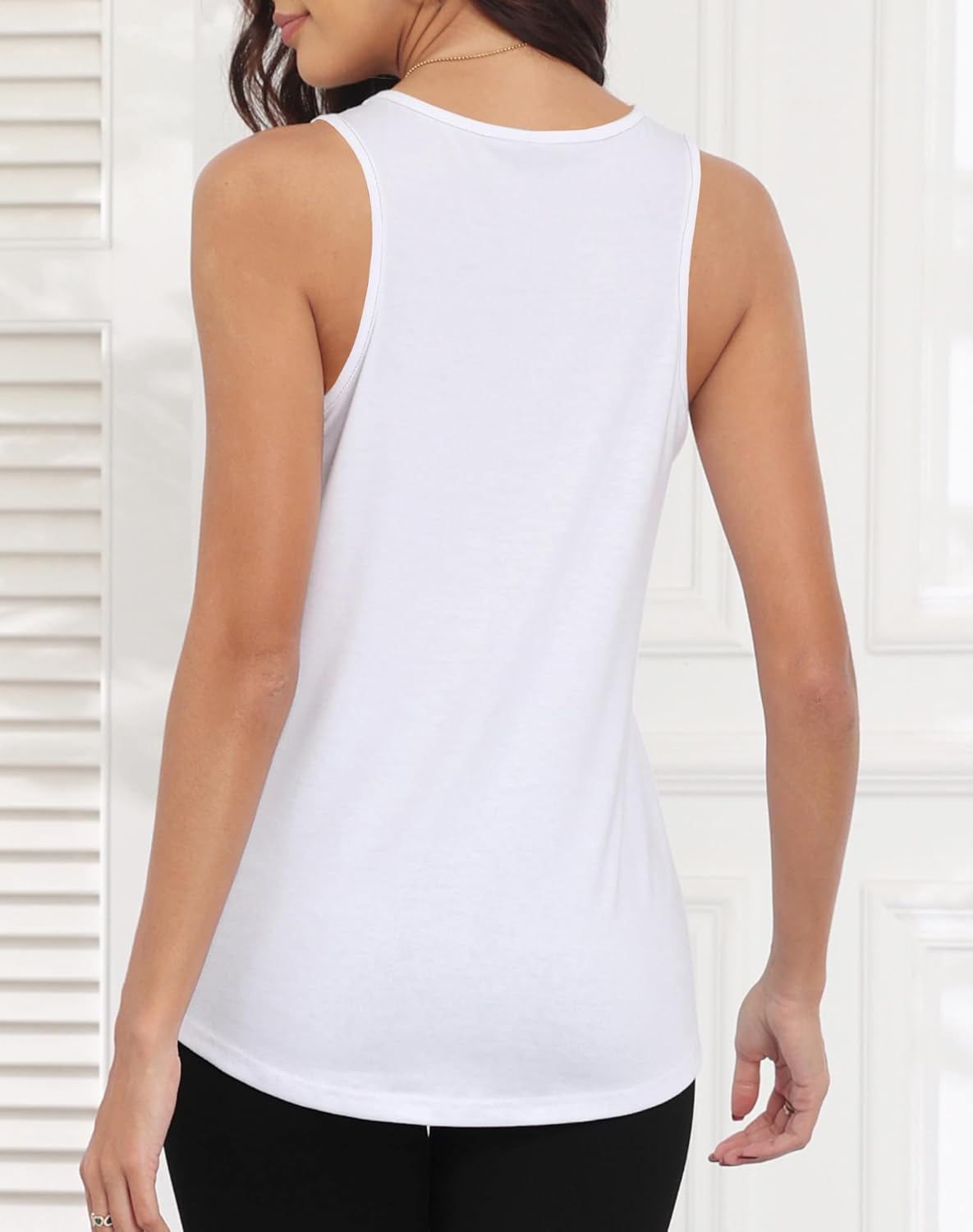 Smile Fish Women Scoop Neck Flowy Loose Fit Tank Top Sleeveless Summer Tops Shirts - Image 2