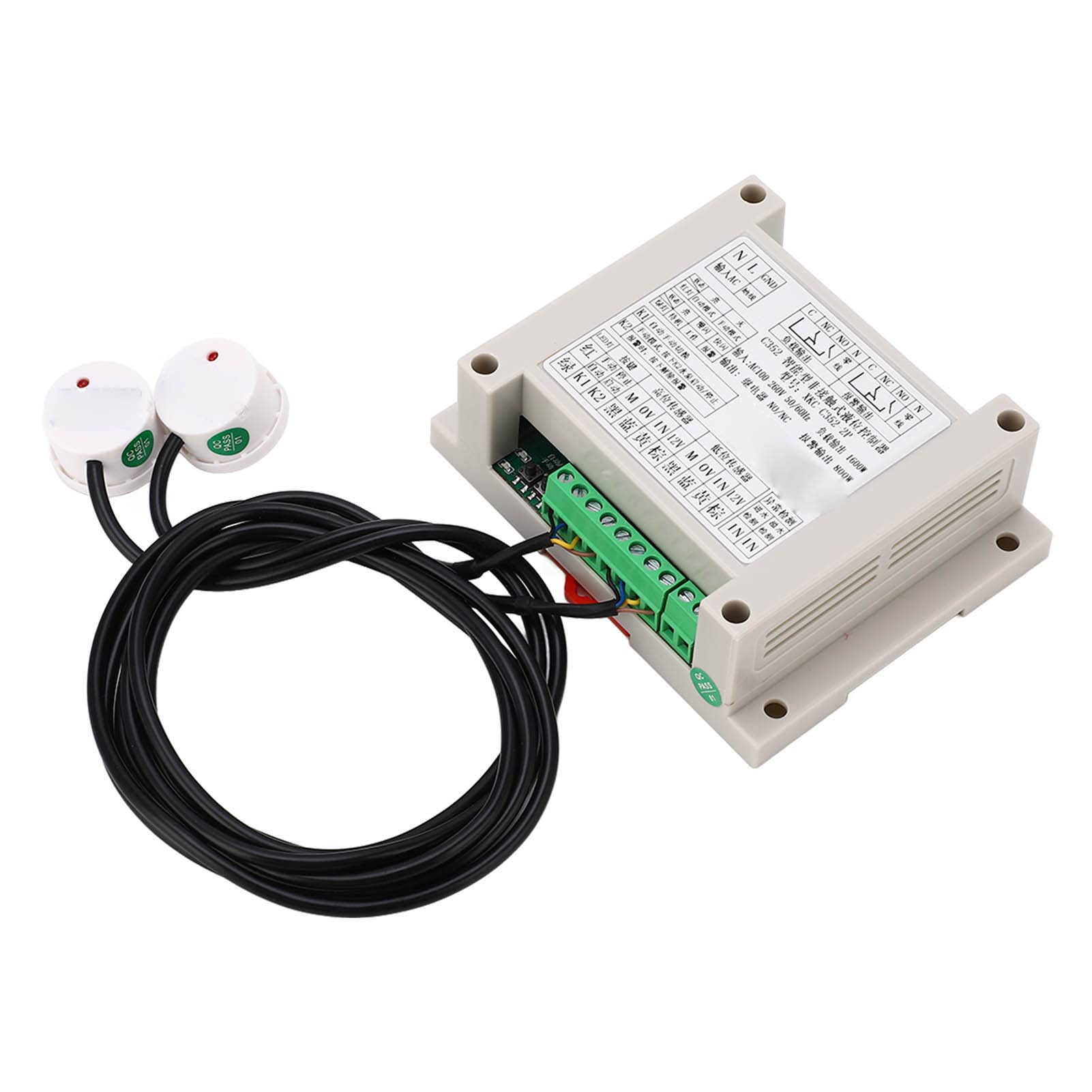 Controlador Automático de Nivel de Líquido sin Contacto Sensibilidad Ajustable 100-260V para Tanques de Agua Aceite Vaciado Eficiente Industrial Doméstico