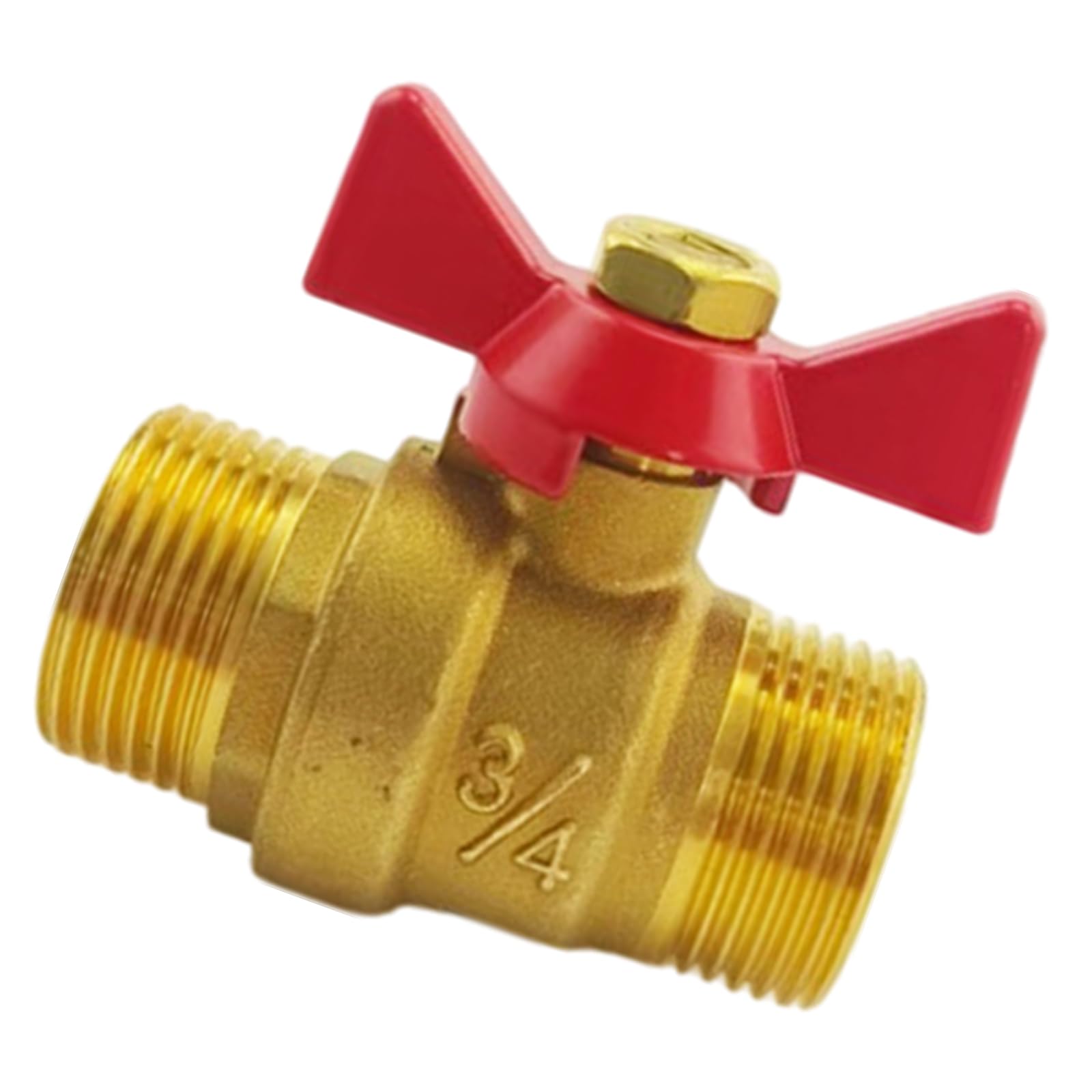Duty Butterfly Handle with Double Male Thread 1/2" & 3/4" for Industrial Plumbing Thickened Butterfly Handle Ball