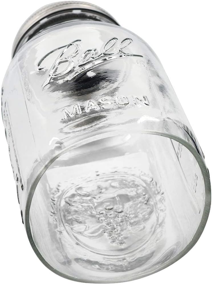 Open Bottom Mason Jar Glass Shade with 1-5/8-Inch Fitter Opening Lighting Lid (RM Quart Ball Jar, Clear)