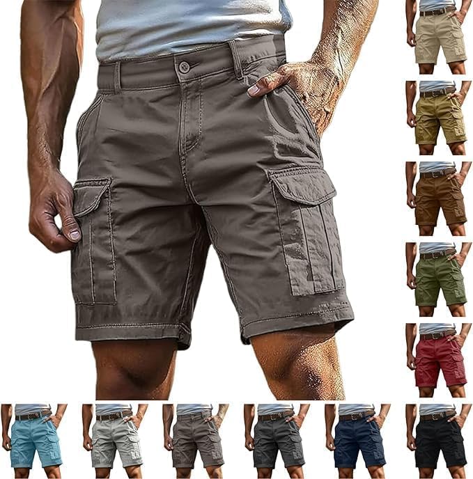 Cargohose Herren Kurz, Kurz Hose Knielang Cargo Shorts Stretch Arbeitsshort Mit Taschen Sommer Arbeitshosen Männer Freizeit Short Baggy Radlerhose Sporthosen Outdoor Jagdhose Wanderhose, S-4Xl