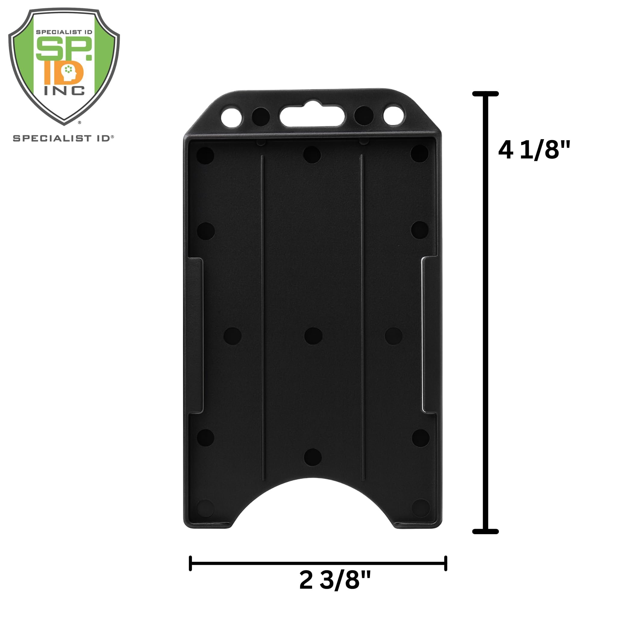 100 Schwarz vertikalen Open Face harten Kunststoff ID Badge Kartenhalter durch Specialist ID (100 Stück)