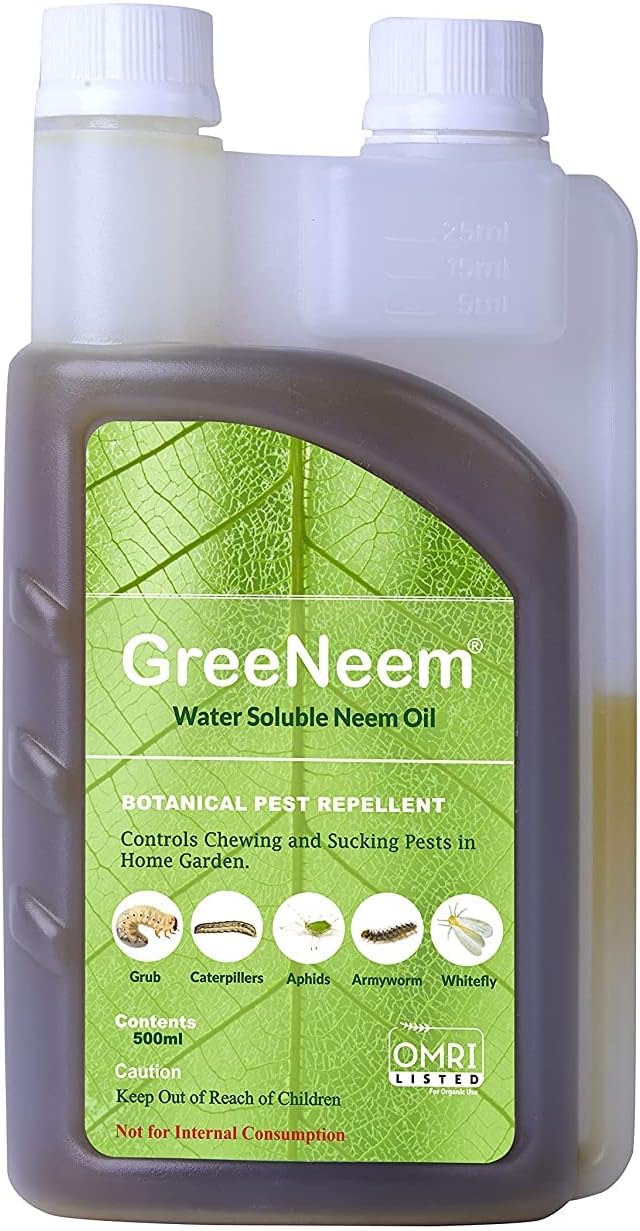 Pure Cold Pressed Water-Soluble Neem Oil 500 ml | for Spray on Plants and Garden (Pack of 500ml, Brown) | Neem Oil for Plants| Insect repellent spray