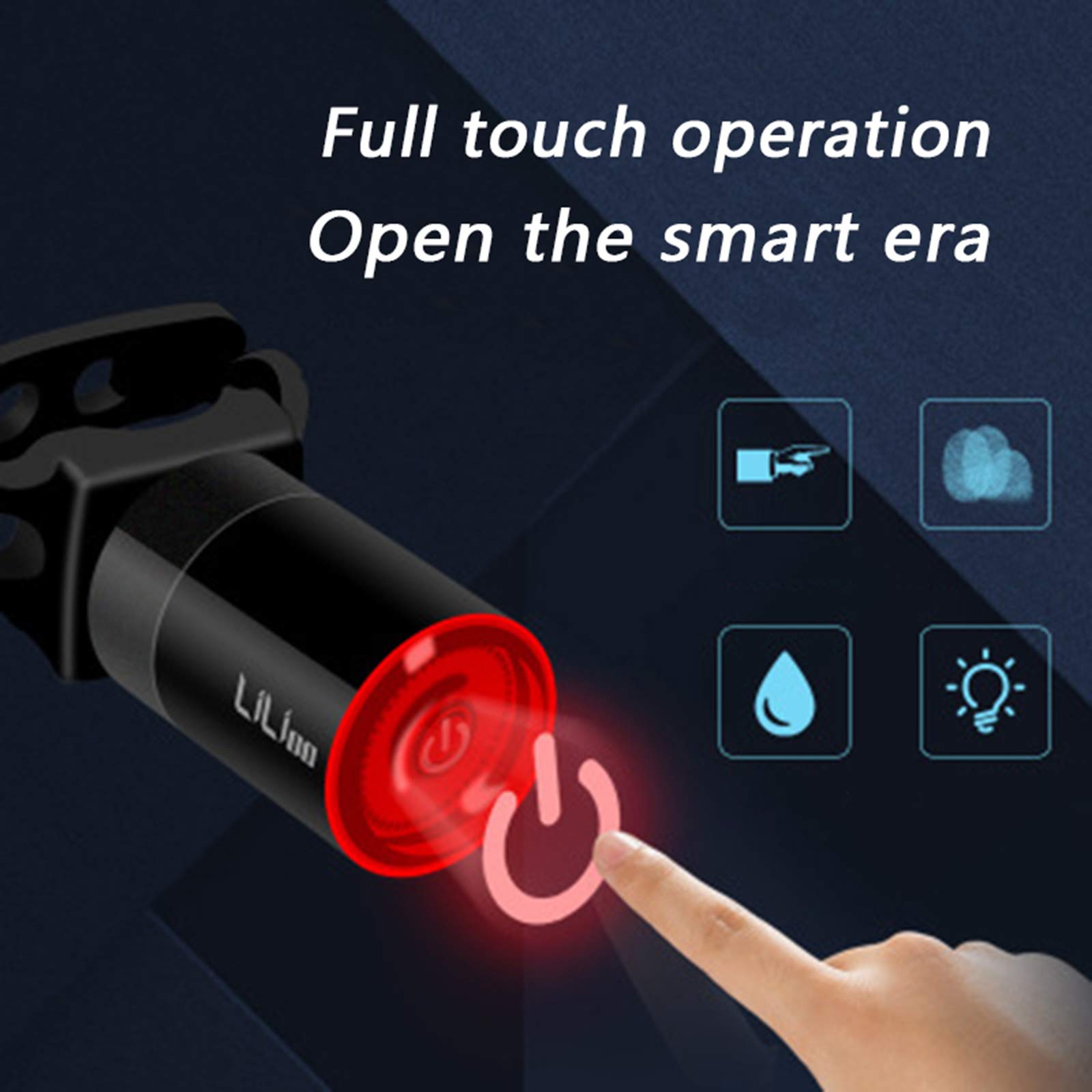 Fanale Posteriore per Bicicletta Ricarica USB, Induzione Intelligente fanale posteri Fanale Posteriore Impermeabile a LED, Strada MTB Sella della Bici Posteriore Smart Light,