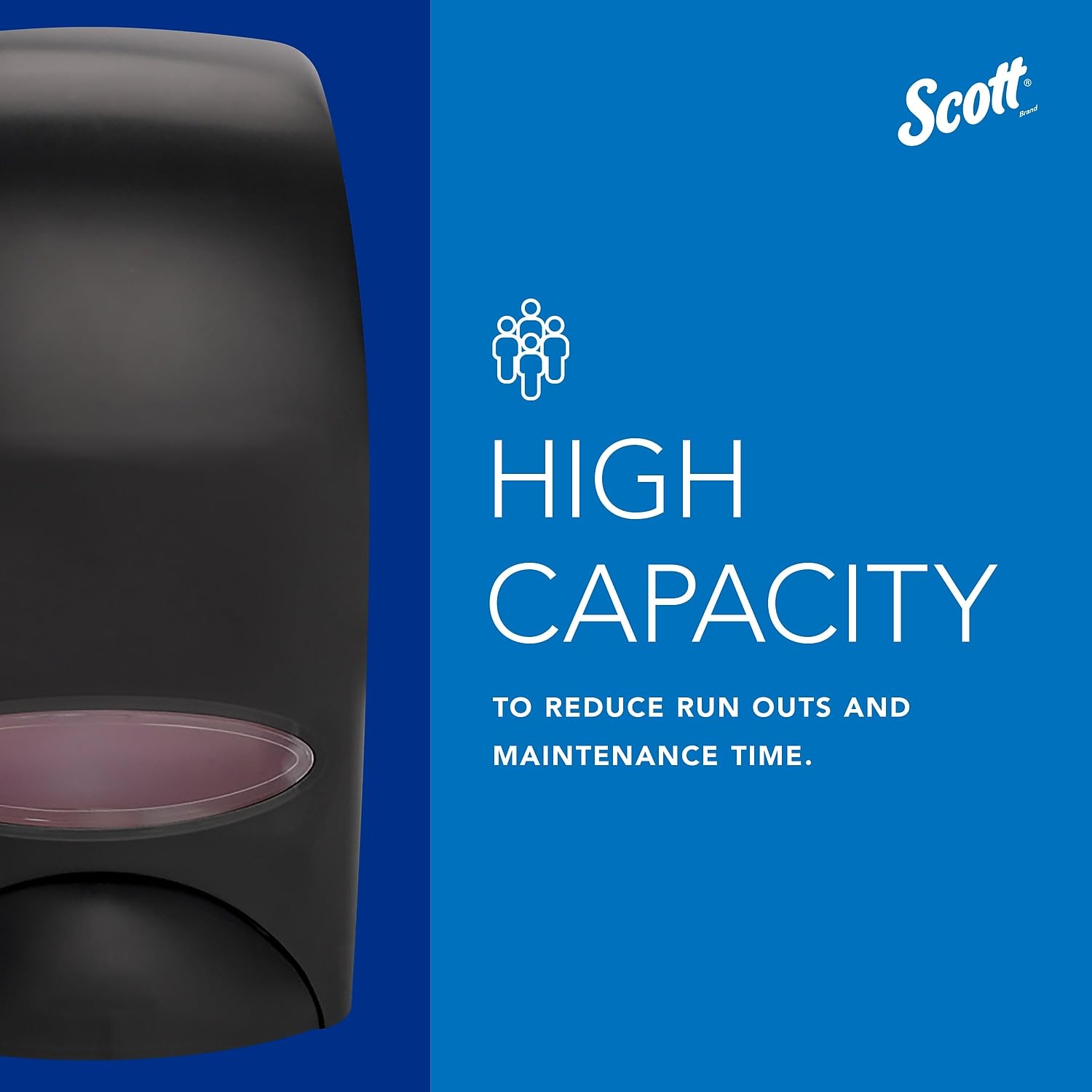 Scott Professional Essential High Capacity Manual Soap and Hand Sanitizer Dispenser (92145), 1.0 L Capacity, Black, Wall Mounted, Commercial Grade, 4.85" x 8.36" x 5.43" (Qty 1) - Image 7