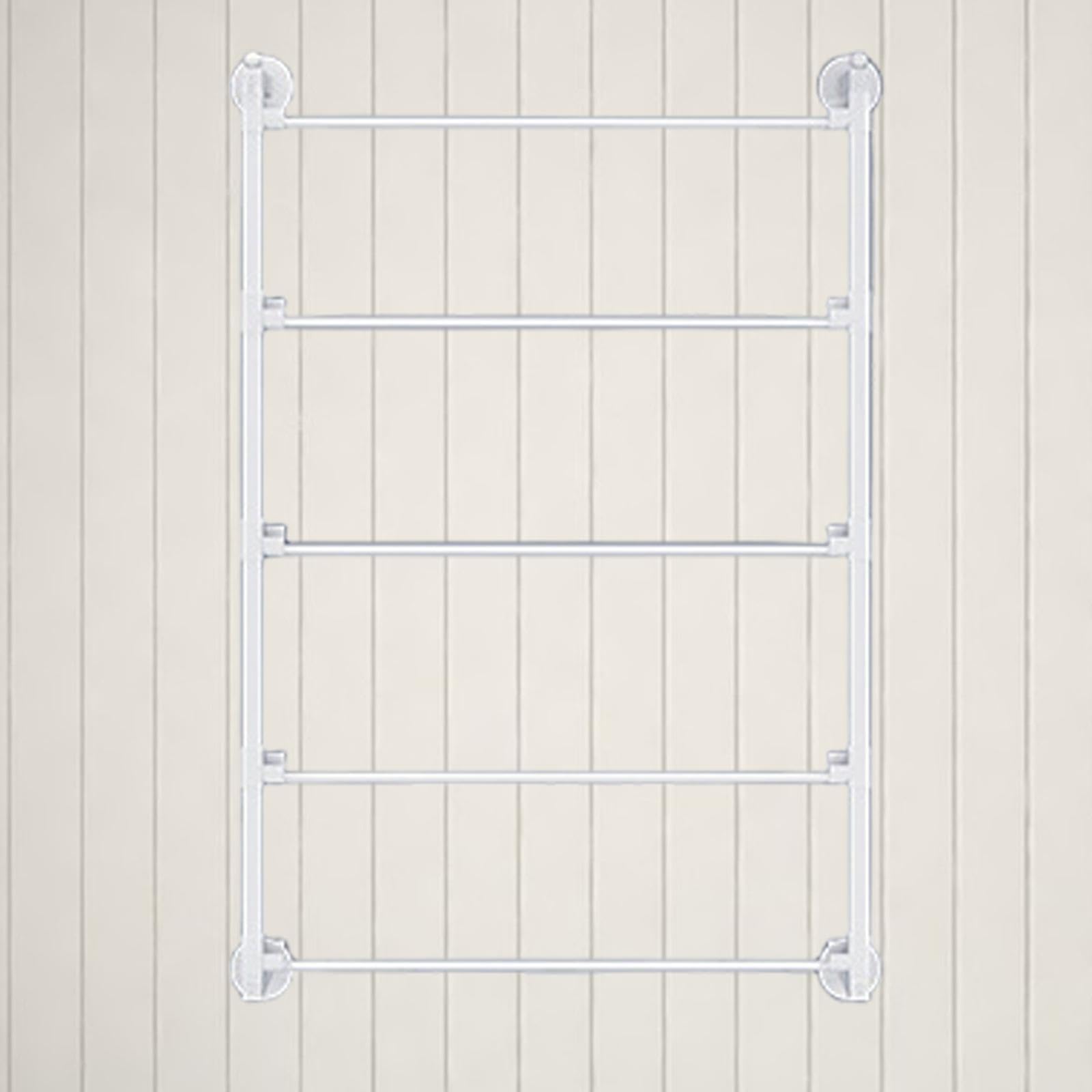 Kleiderständer, Gürtel/Hosenhalter, Wandregal, Metallstange, 5 Ebenen, Krawattenhalter, Schalhalter für Bastelzimmer, Weiß