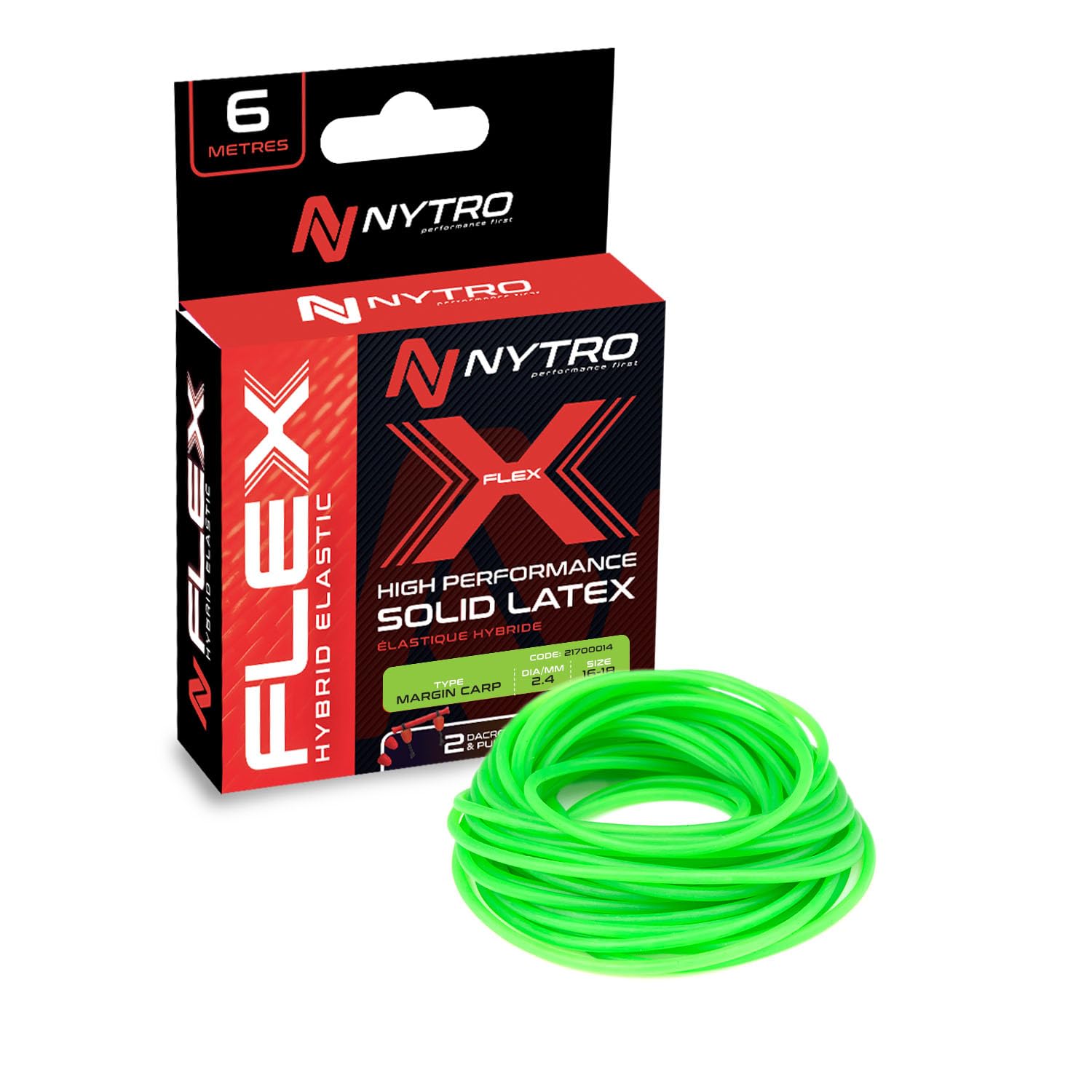 NYTRO Flex Hybrid Elastic | Size 16-18 2.4mm 6m | Bright Green