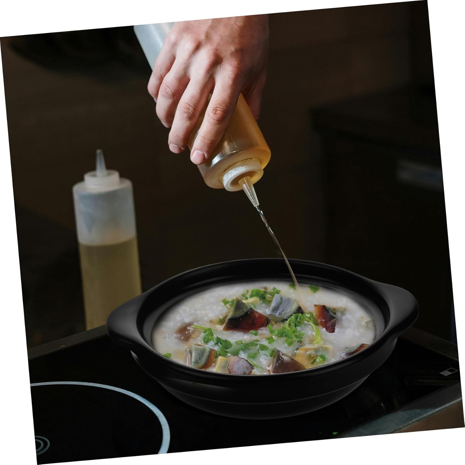 VICASKY Heat Resistant Ceramic Casserole Pot with Lid for Braised Chicken Soup and Bibimbap Cooking Non Crack Ceramic Stew Pot for Home and Restaurant Use Easy to Clean and Stable Material