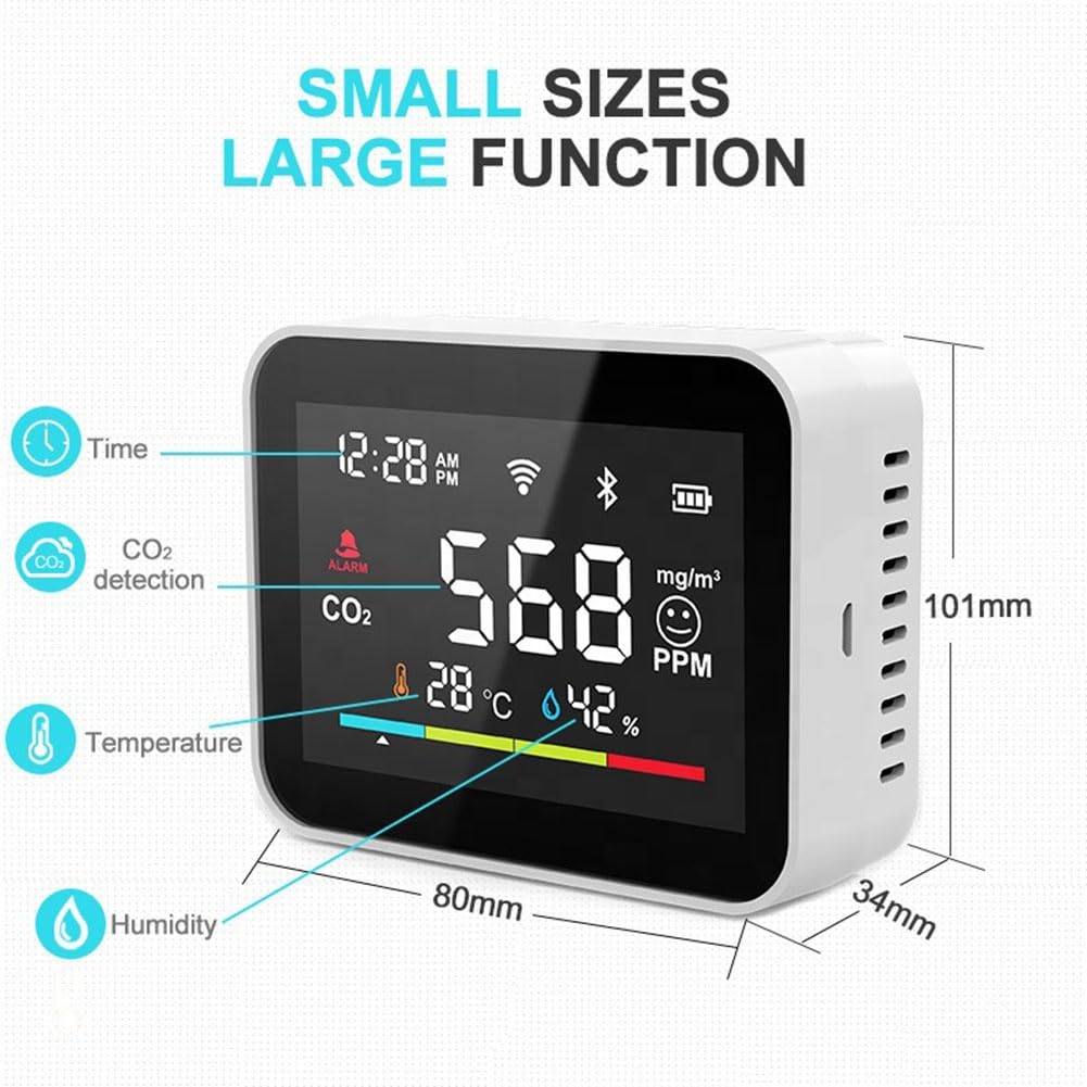 Tuya wykrywacz dwutlenku CO2 WIFI Tuya Wifi inteligentny detektor CO2 monitor miernik CO2 czujnik Co2 inteligentny dokładny w czasie rzeczywistym wentylacja wewnętrzna wewnątrz rolnictwo
