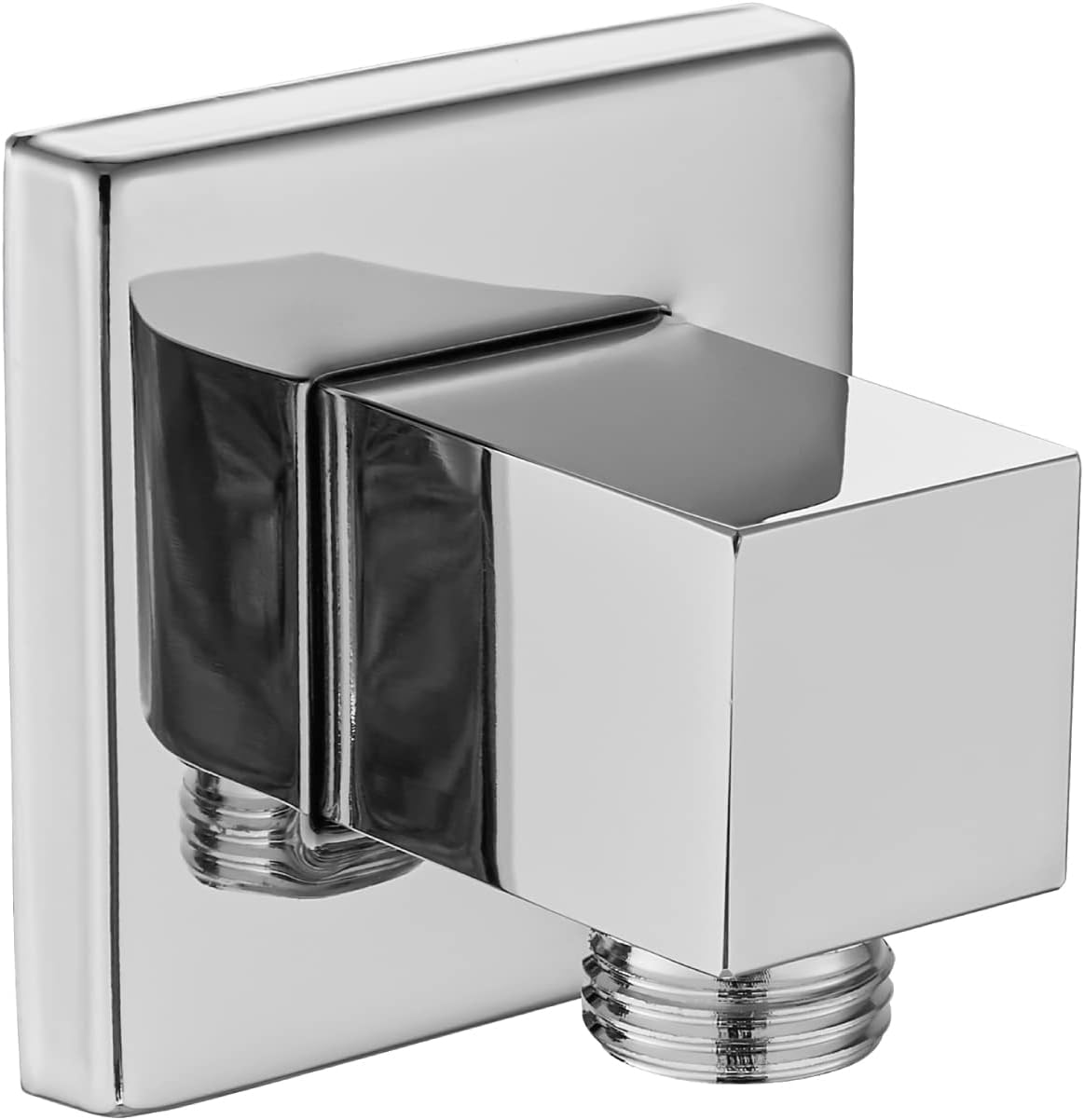 Heyalan Polished Chrome Wall Supply Elbow Square Shower Hose Connector