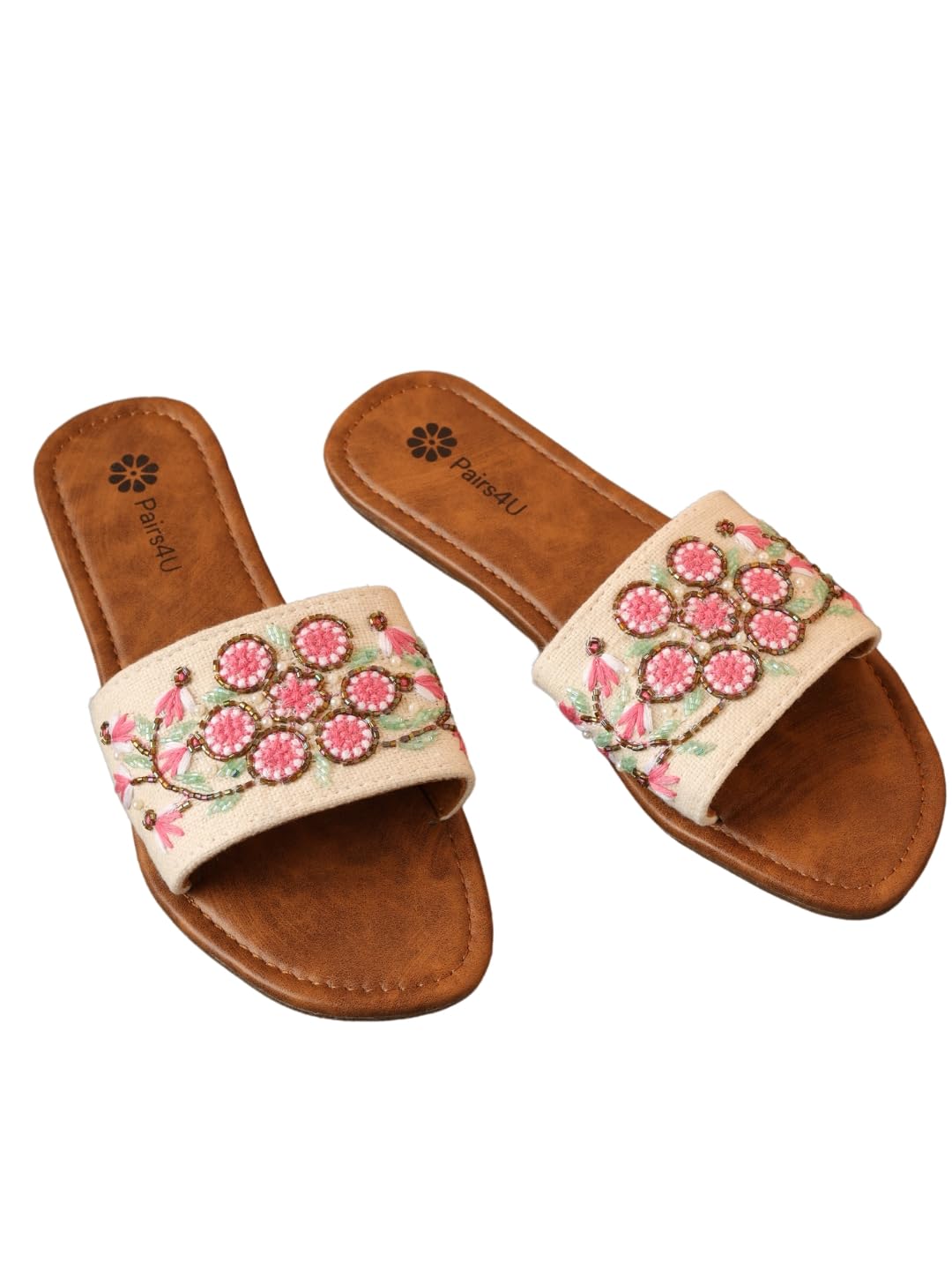 pairs4u Women's Flats Ethnic Punjabi Traditional Flat Embroidered Canvas Fancy Comfortable Sole for Womens & Girls-picture-17