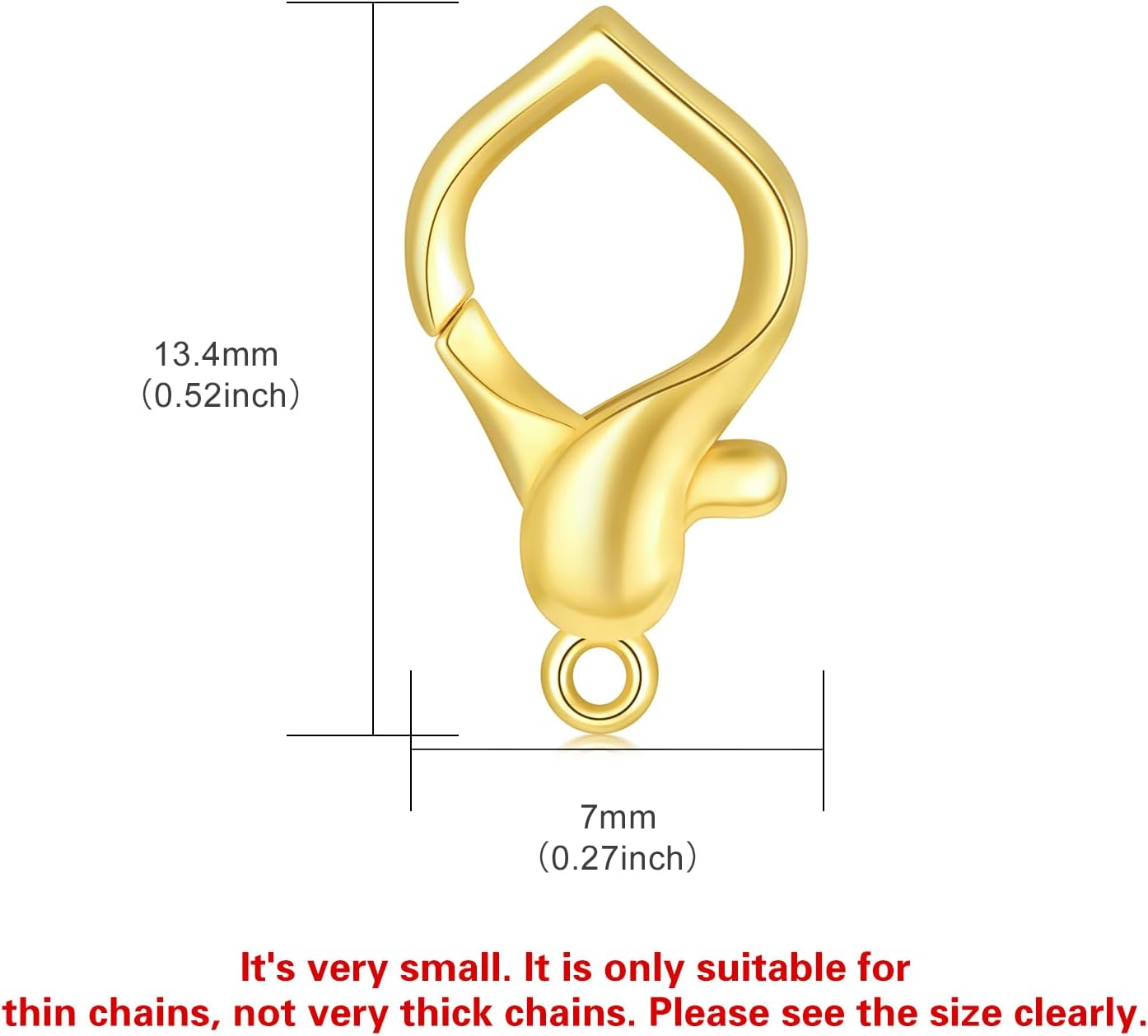 14K Yellow Gold Clasp for DIY Necklace Bracelet Jewelry Making, Lobster Clasp Extender Necklace Clasp Connector Bracelet Extension(Style 1)