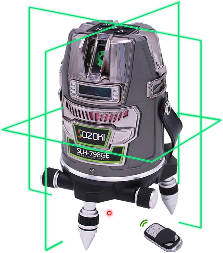 Green Laser Marking Instrument Full Line Electronic Alignment SLH-798GE ±1mm/10m High Precision Full Line Emission Model 3 Power Supply Methods Lithium Battery 2 Units Remote Control Operation