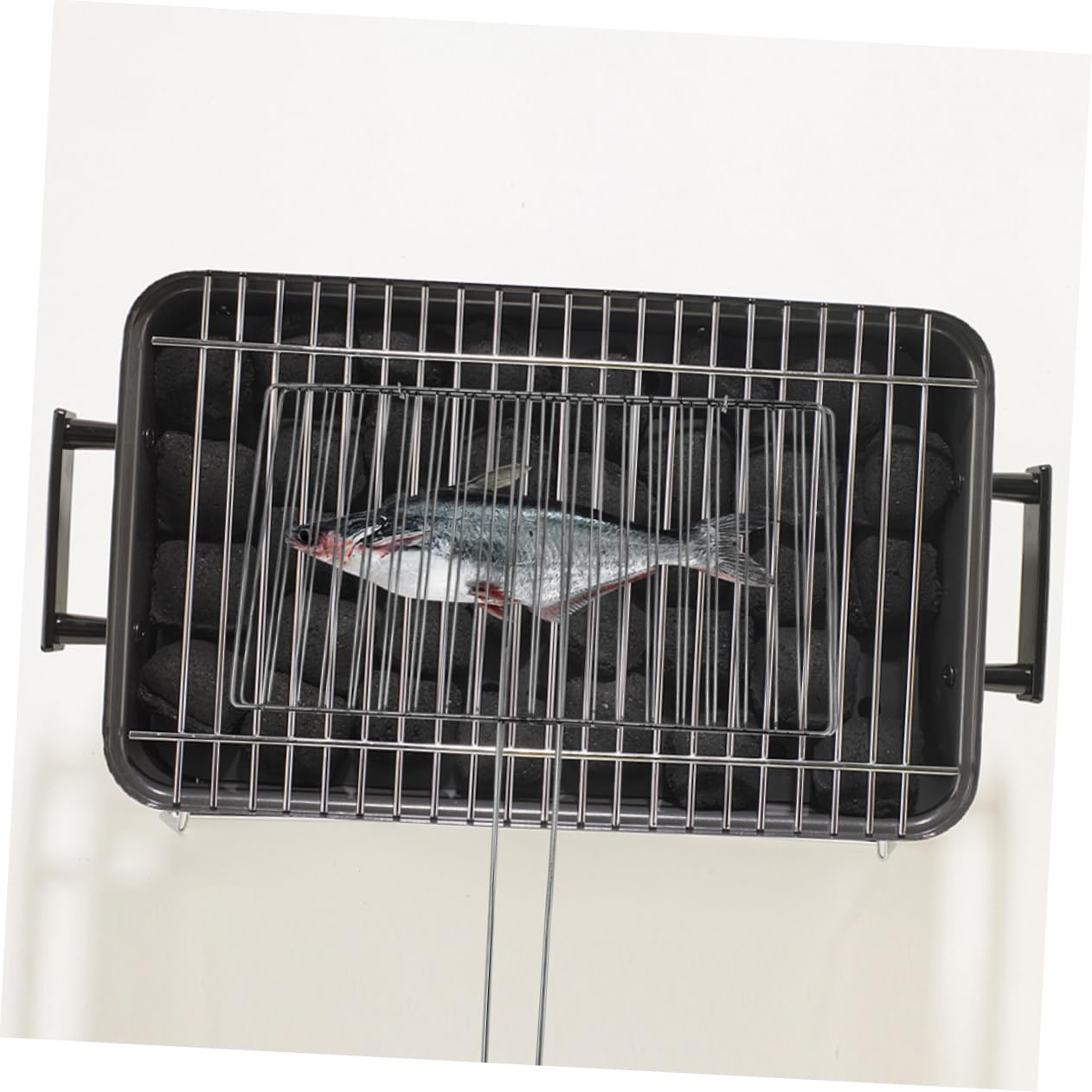 TOYANDONA Cestello per Griglia in Acciaio Inox Spesso per Barbecue All'aperto, con Manico Ergonomico, Rete Antiaderente per Pesce, Carne e Verdure, Accessorio per Grigliate da Campeggio