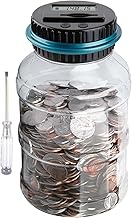 Large Piggy Bank for Adults Kids Digital Coin Counting Bank, Vcertcpl Automatic Coin Counter Money Counting Jar with LCD Counter, Totals up Your Savings, Change Jar for All CA Coins (Blue)