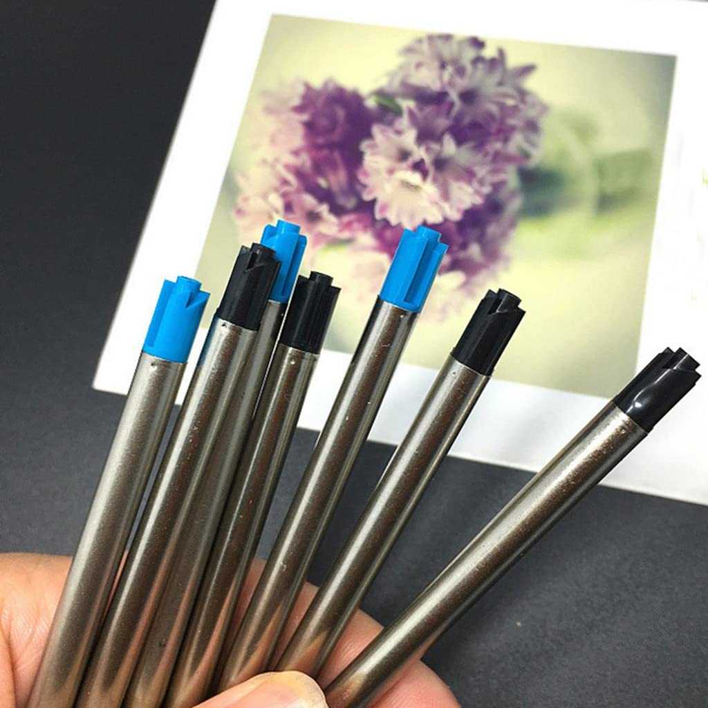 5 set di 50 ricariche gel per penne in metallo per scuola e ufficio, colore nero