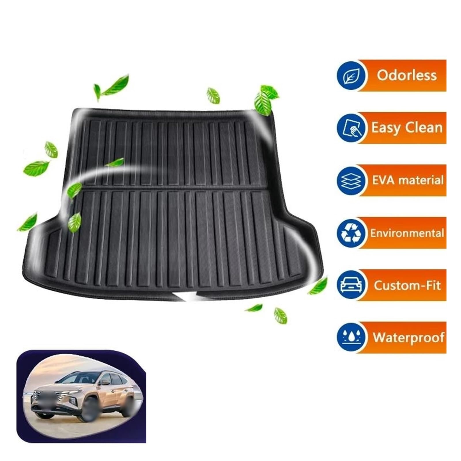 Tappetino Bagagliaio In TPE Per Hyundai Tucson NX4 LWB 2022-2025 – Antiscivolo, Impermeabile E Antigraffio, Facile Da Pulire