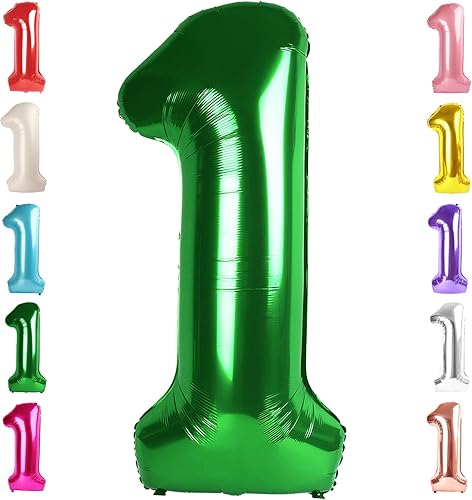Miniatura 7 de Globo verde claro de 40 pulgadas con el número 0, helio de aluminio de Mylar grande para 2024, 10, 20, 30, 40, 50, 60, 70, 80, decoración de fiesta
