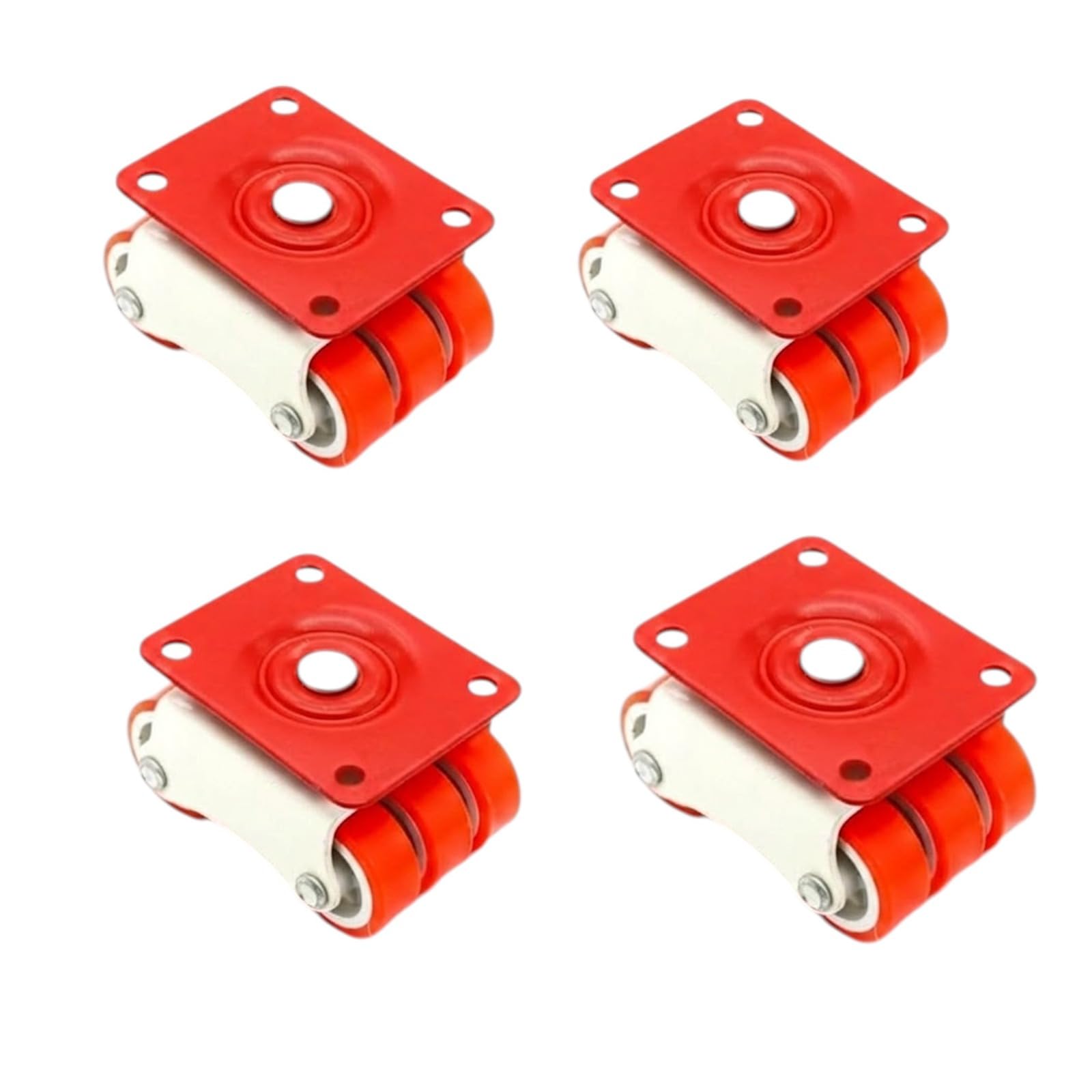 C.S. ENTERPRISES 360 Degree Rotating Moving Wheels | Smooth Glide Multi-Directional Castor Wheels | Suitable for Furniture Trolleys, Carts and Storage Units (Orange, Pack of 4)