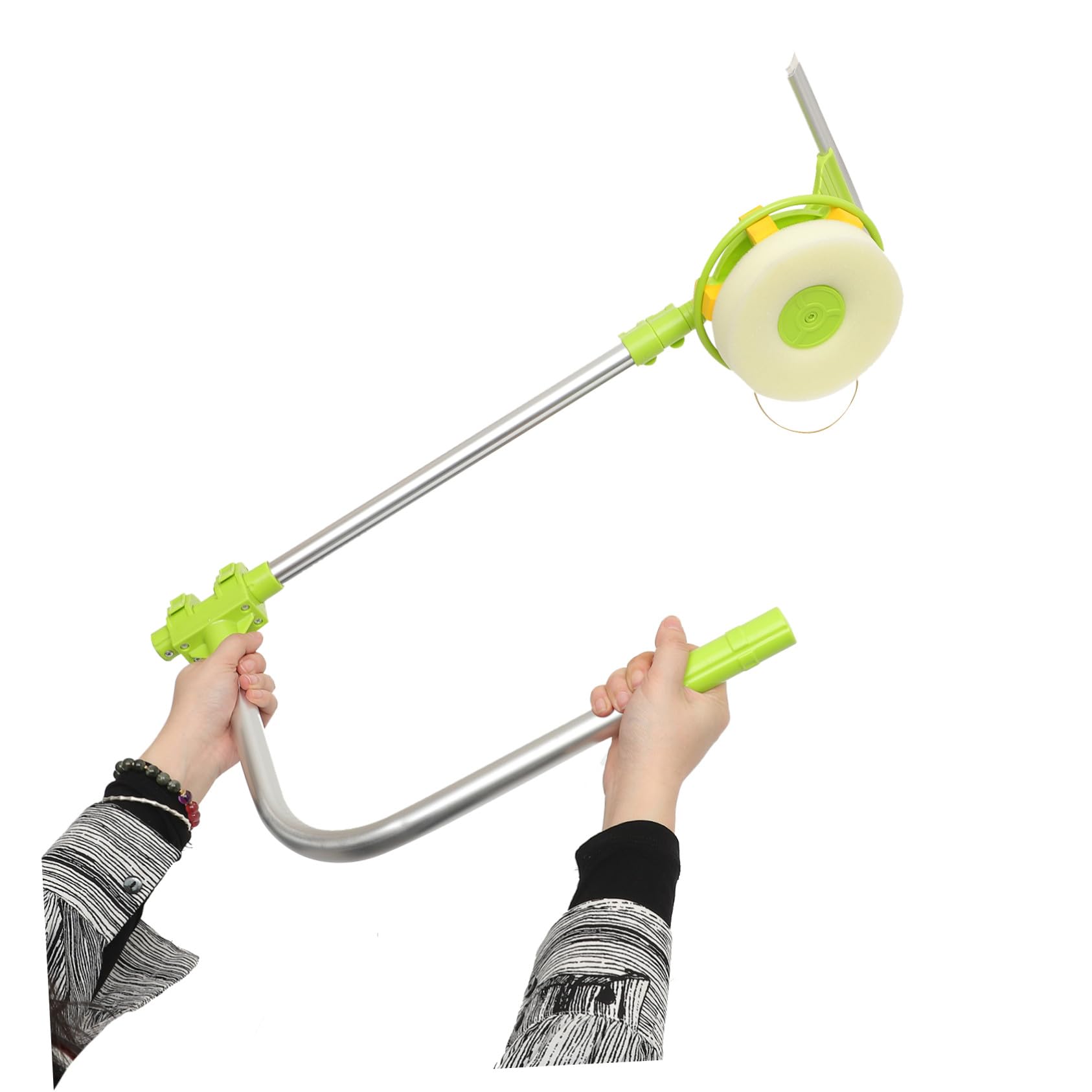 Yardenfun Limpiador Ventanas Telescópico Kit con Cabezal Giratorio y Esponja para Limpieza Cristales de Difícil