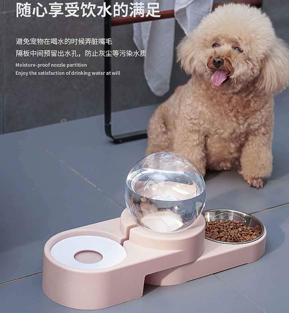 Dauerhaft Automatischer Futter und Wasserspender für Katzen und Hunde,Futterautomat für Hunde Katzen, Flasche, Automatischer Futter und Wasserspender Einfach zu säubern