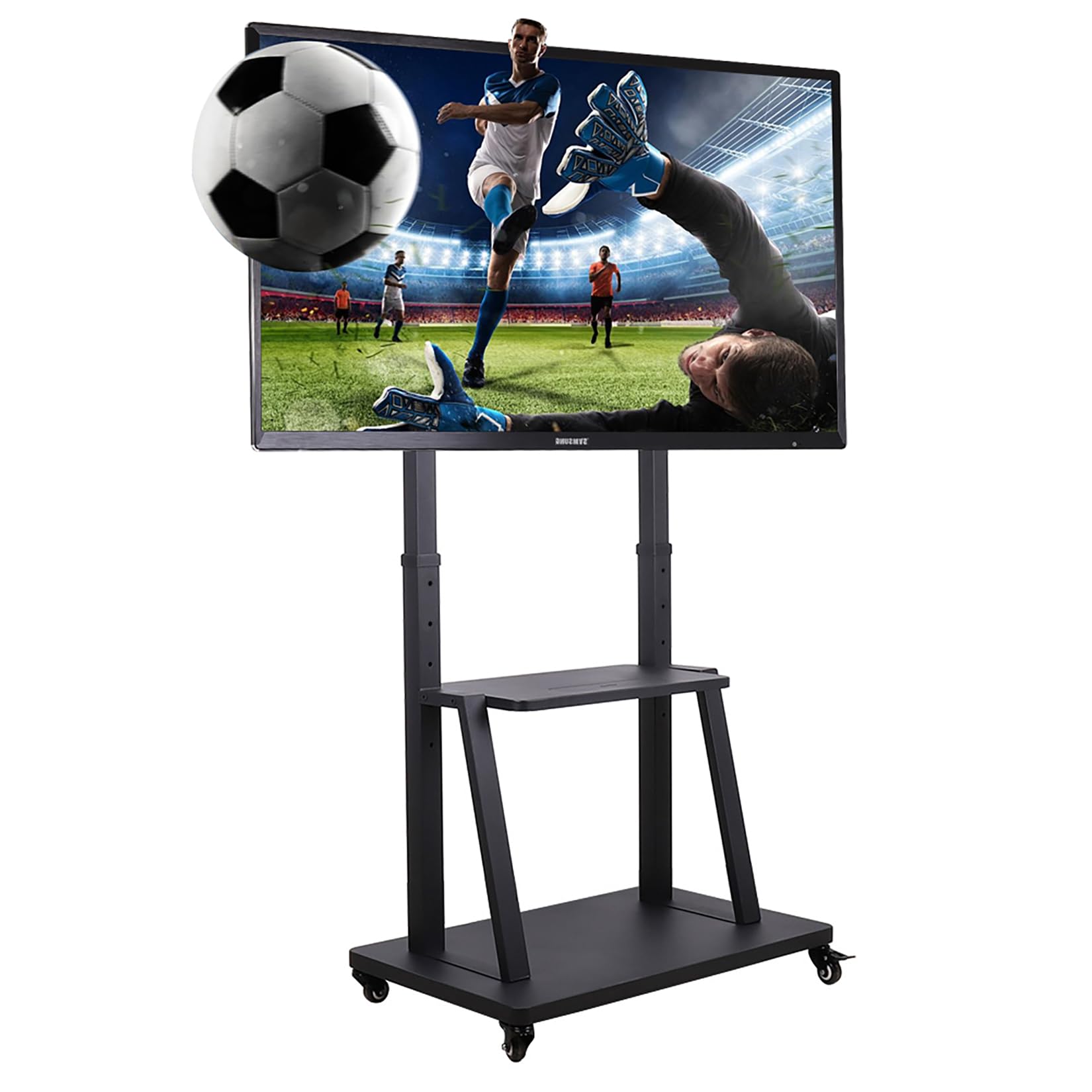 UNHO Support TV sur Pied: Pied TV Universel Haut 32-100 Pouces Support TV roulettes Chariot Meuble TV pour Ecran Pied Télévision Hauteur Réglable Charge 80kg VESA 800x600mm