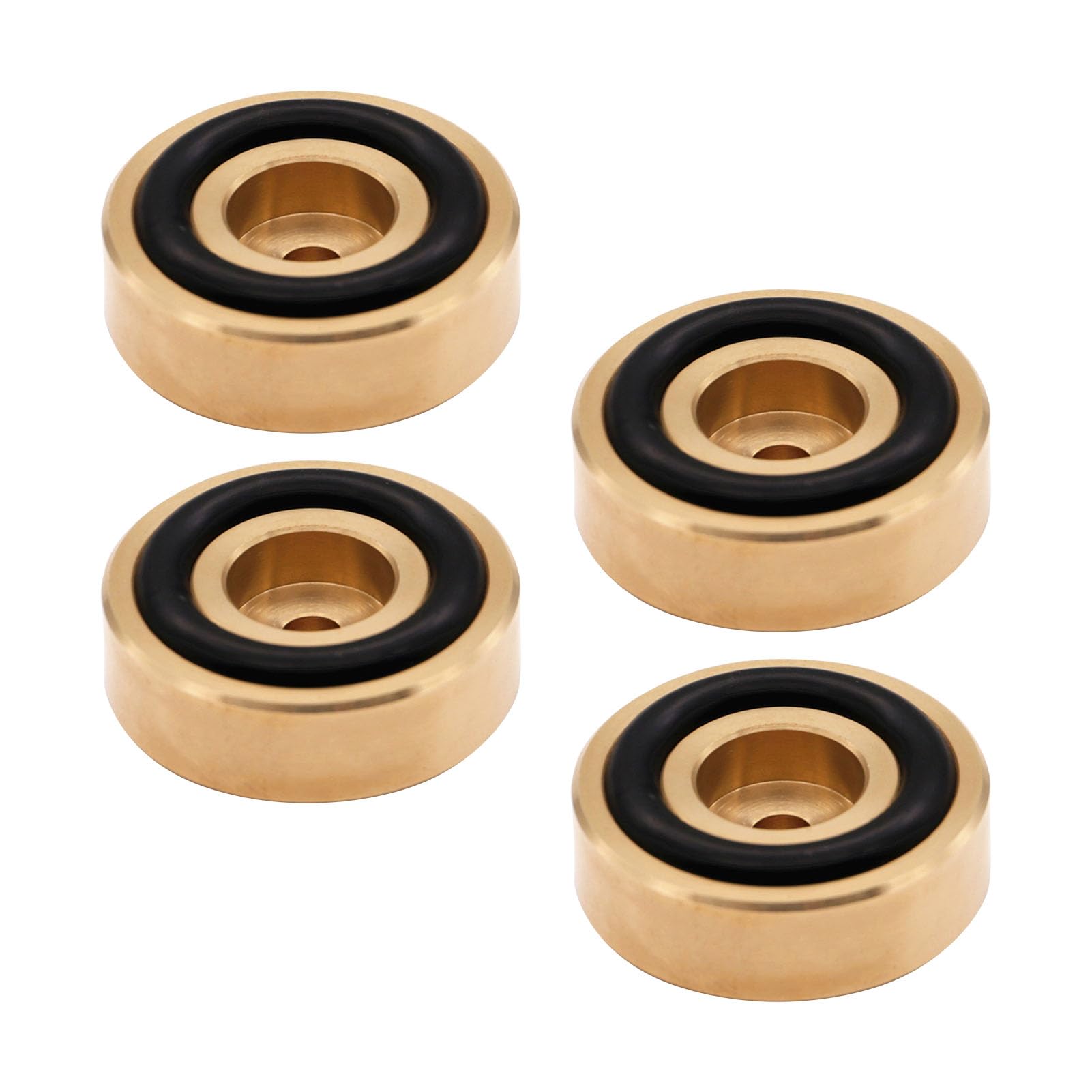 Wakects Piedini per Tagliere in Ottone da 4 Pezzi con Cuscinetti in Gomma Piedini Isolanti per Altoparlanti Set di Montaggio a Vite per Taglieri da Cucina Amplificatore HiFi Giradischi DAC Base