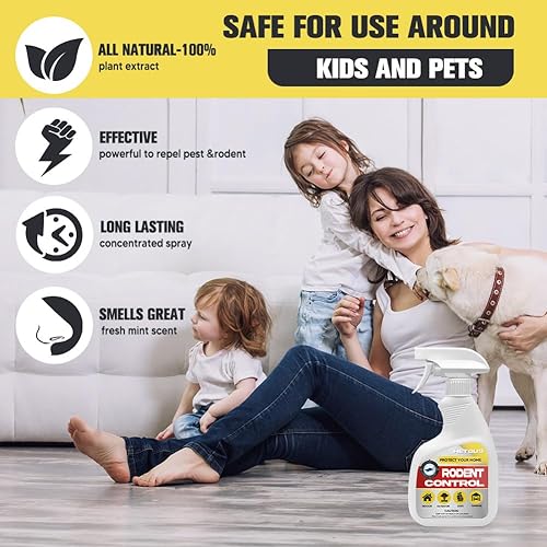 Miniatura 5 de ANEWNICE Spray repelente de roedores, repelente de ratones, repelente de ratones para casa, menta para repeler ratones, ratones y ratas, repelente
