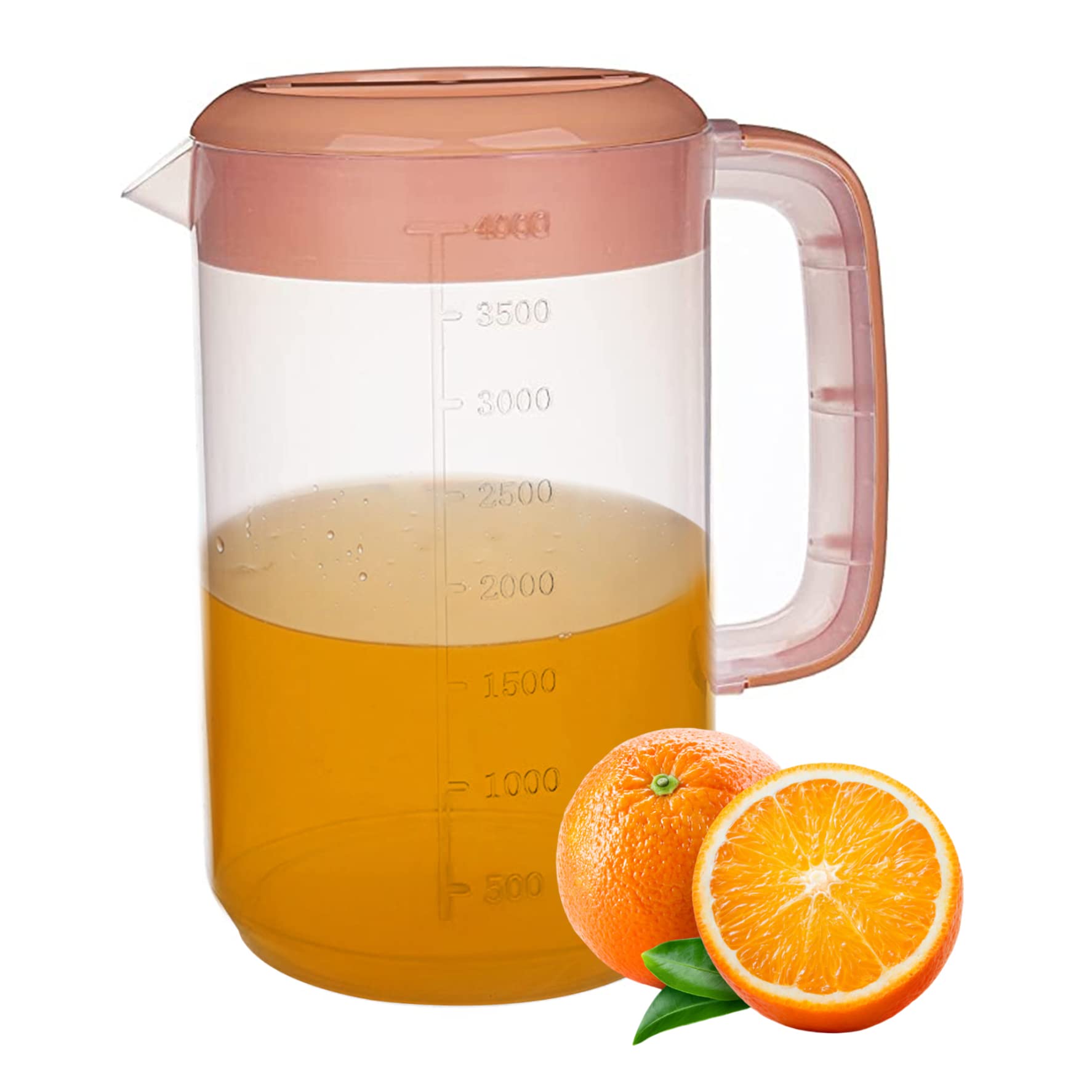 DAGLLGEW Water Jug Plastic Water Carafe Jug 4L Large Carafe Drink Pitcher Clear Drink Pitcher for Summer Drinks Making