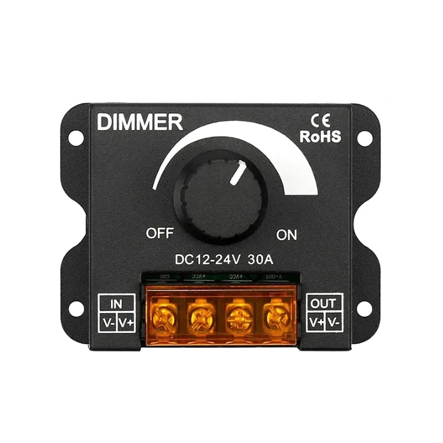 30A LED Light Strip knob Switch dimmer with Controller, Suitable for 5050 SMD Light Strip stepless dimming DC5-24V