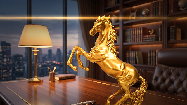 Estatua de Caballo Rampante Dorado de Resina 32 cm miniatura 7