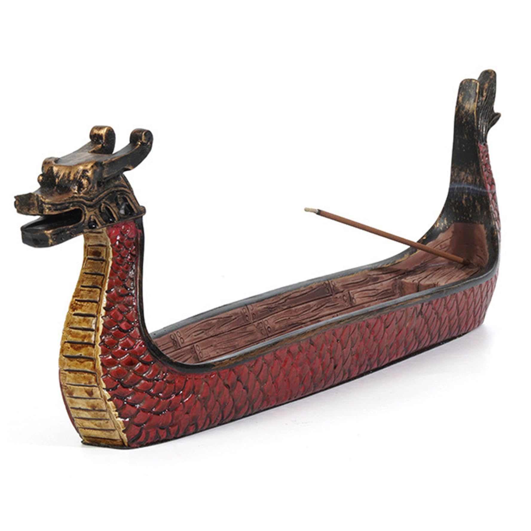Porte-encens cool en forme de bateau-dragon pour créer une ambiance zen au bureau et au salon