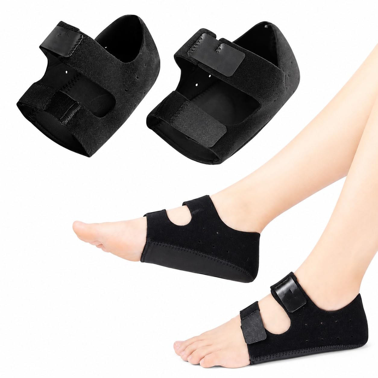 Plantar Fasciitis Night Splint Foot Brace for Men & Women, Black, 1 Pair | Adjustable Dorsiflexion Support Boot, Achilles Tendon Relief, Heel Pain & Foot Drop Relief, Soft & Breathable-image-31