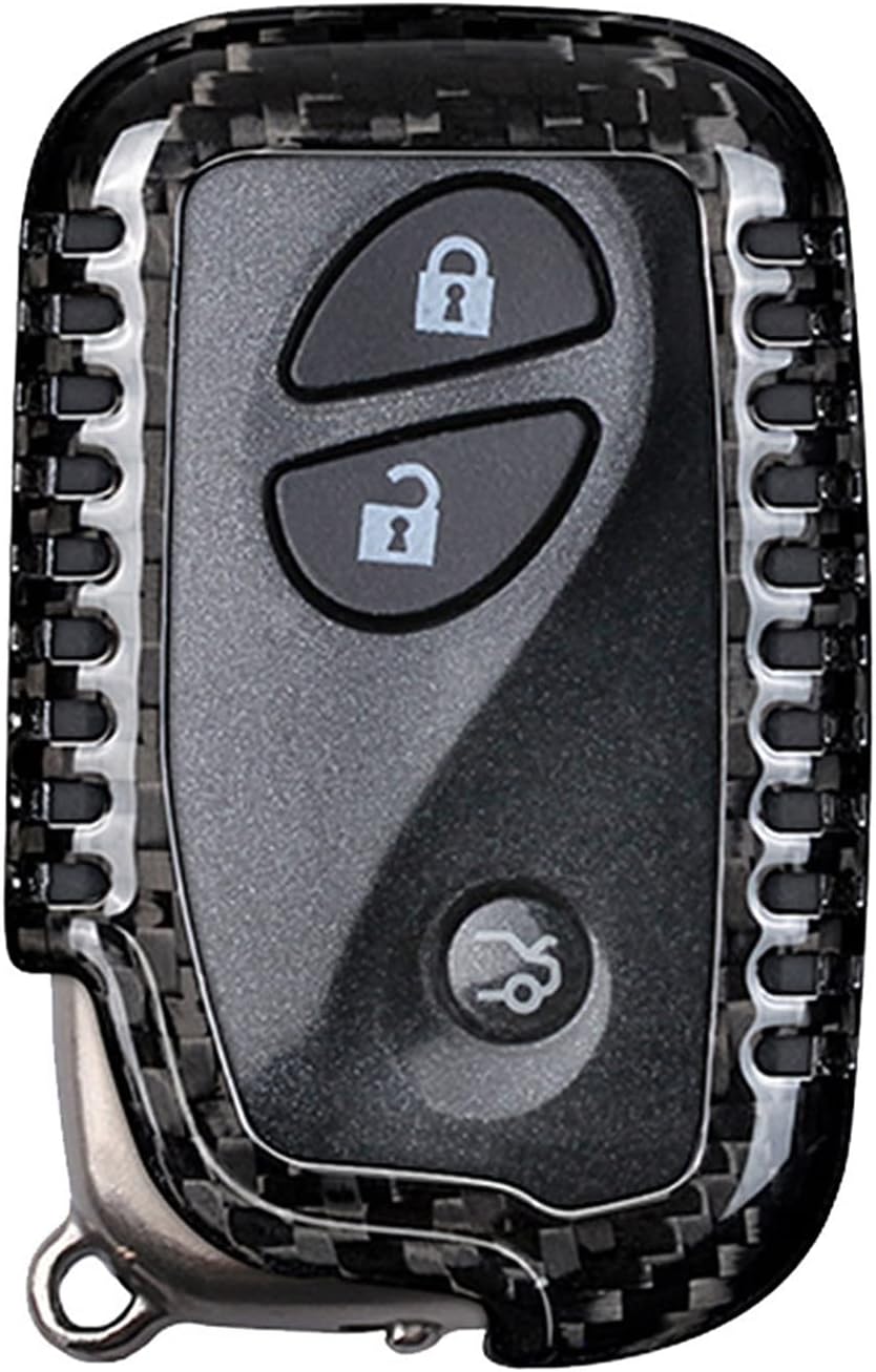 Genuine Carbon Fiber Key Fob Cover for Lexus ES350 GS300 GS350 GS430 GS450h GS460 HS250h IS250 IS350 is-C is-F LS460 LS600h LX570 RX270 RX350 Base Car Remote Key Fob Case for Men Women - Red