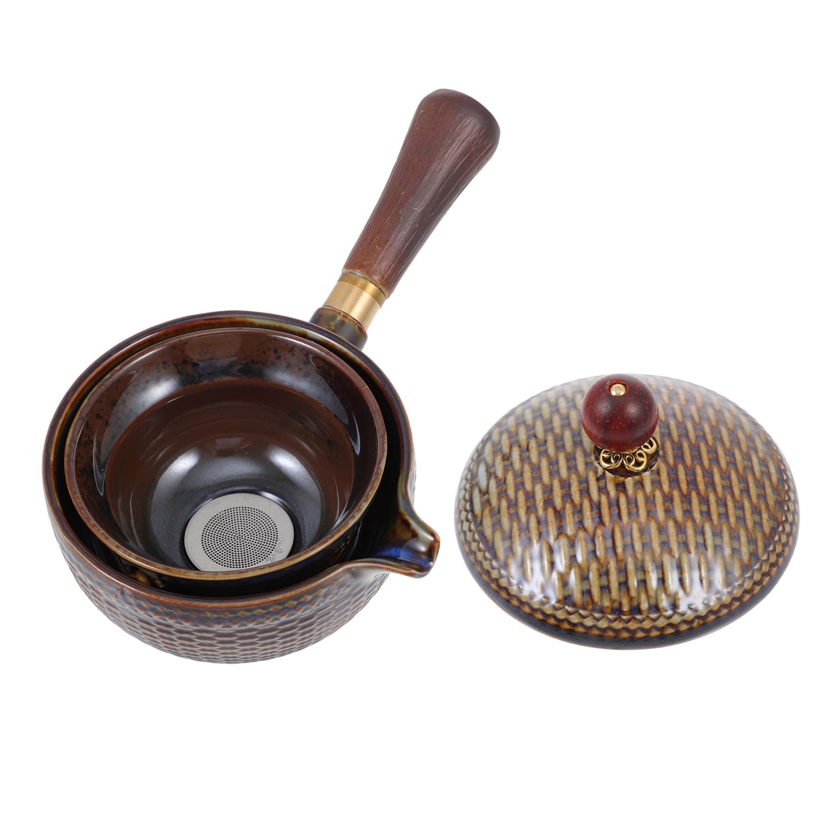 Homoyoyo Tetera y Efecto Filtrante Resistente al Calor Marrón de Cerámica Filtro para Preparar Infusiones y Té Kung Fu en Casa