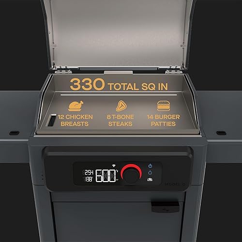 Miniatura 4 de Current Plancha eléctrica inteligente para exteriores, con rango de 200 F a 600 F para asar y asar, precisión digital, apto para apartamentos y